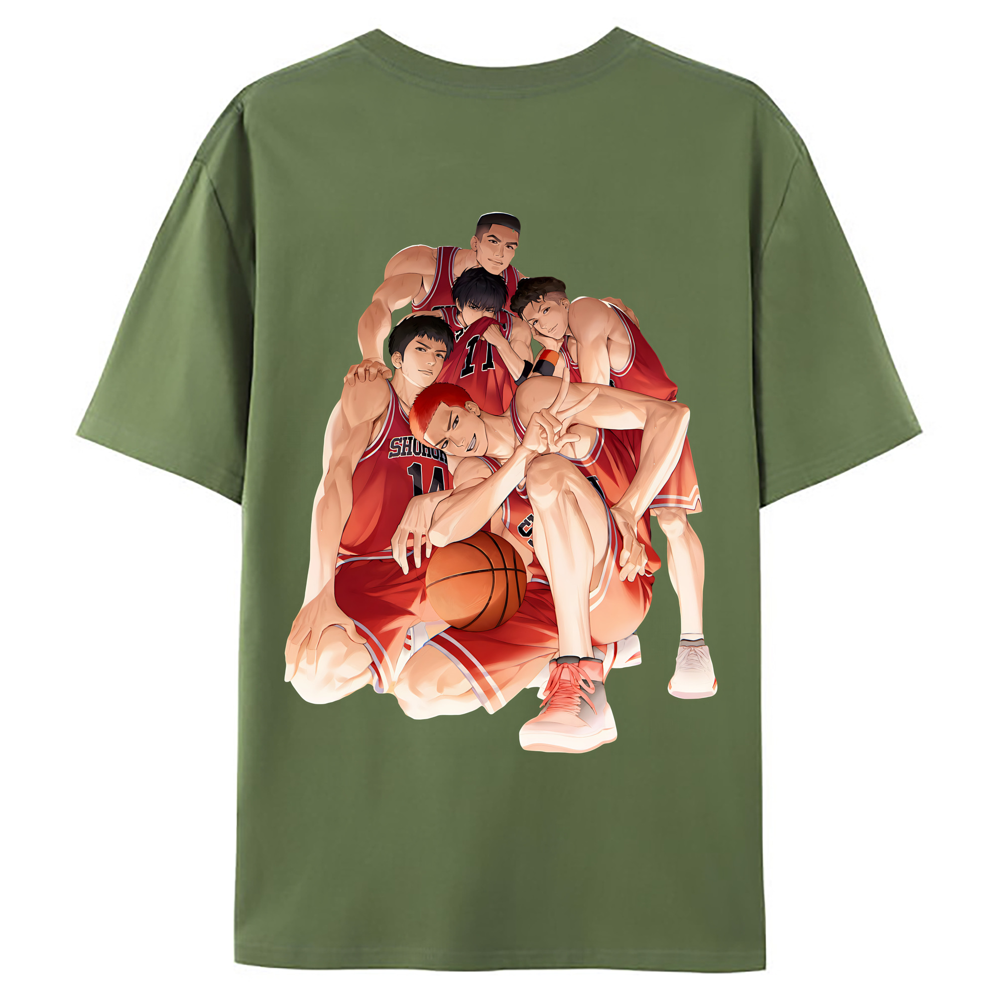 （画像用） SLAM DUNK／スラムダンク 綿100％ メンズ半袖Tシャツ（バックプリント） 通気性